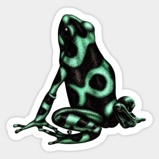 Green and black poison dart frog Sticker